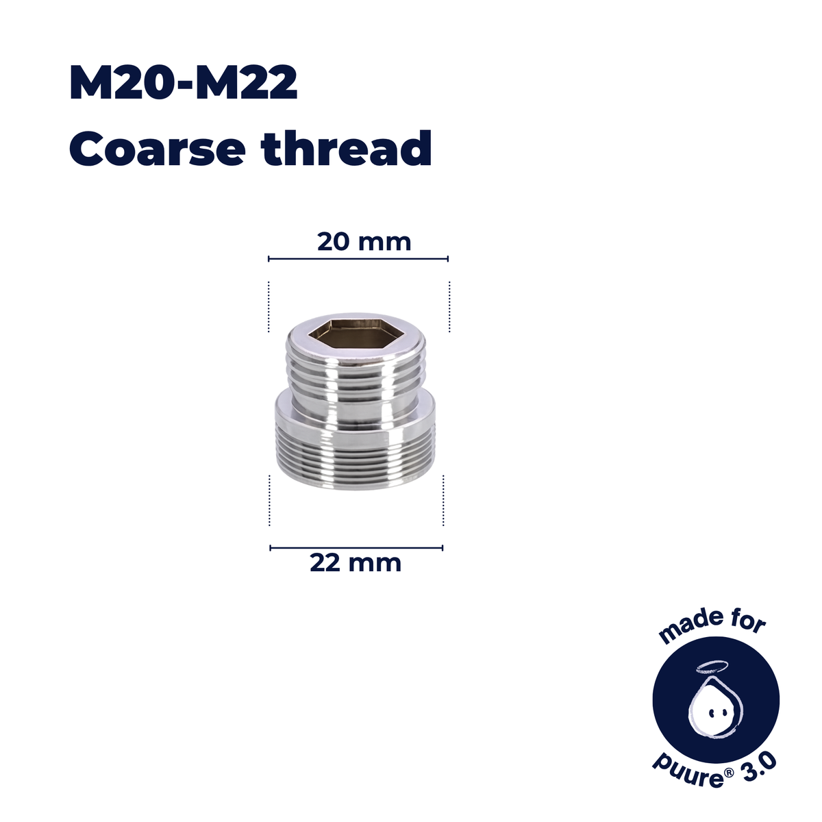 M20-M22-Coarse thread Tap Adapter