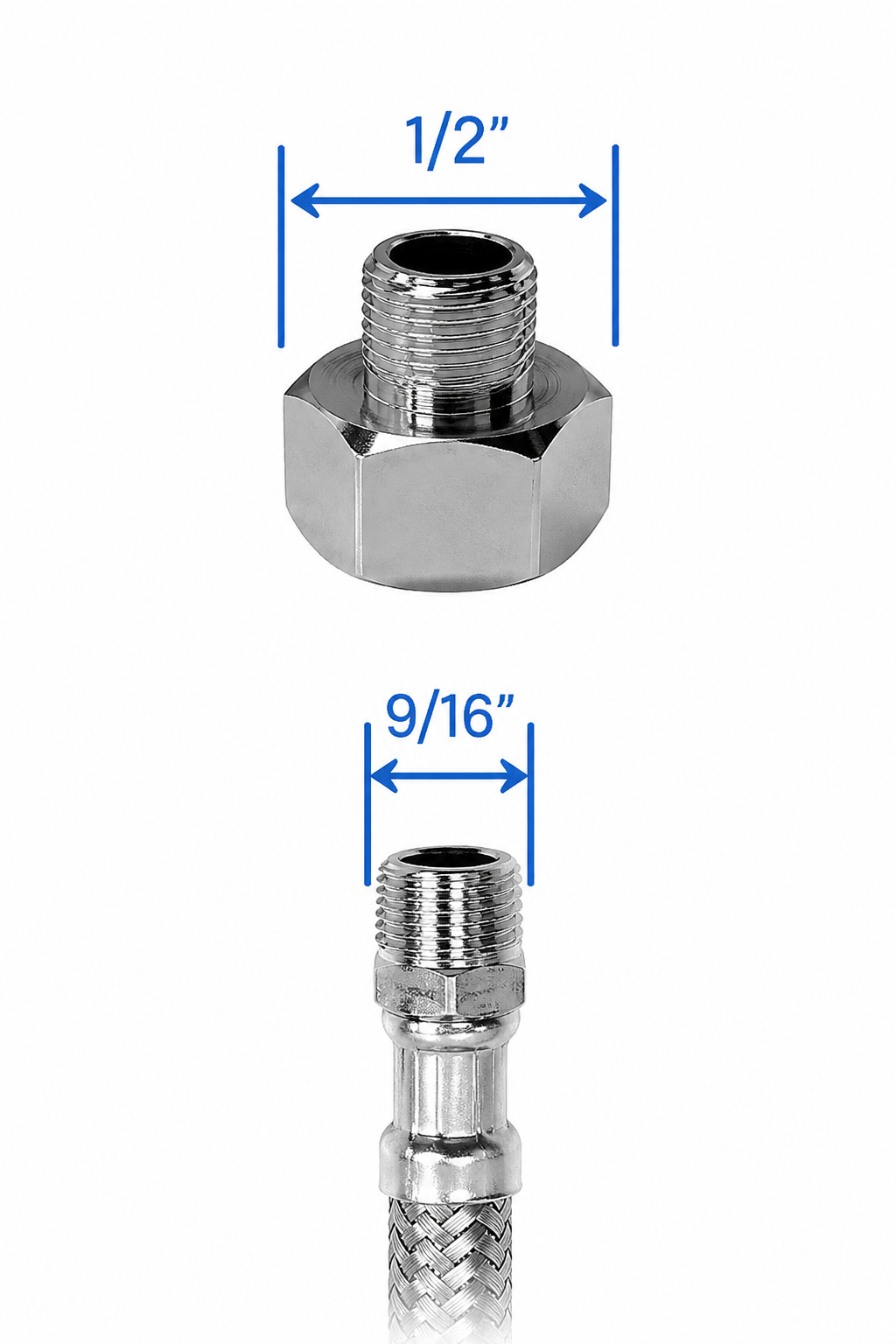1/2" BSP Female to Male Adapter