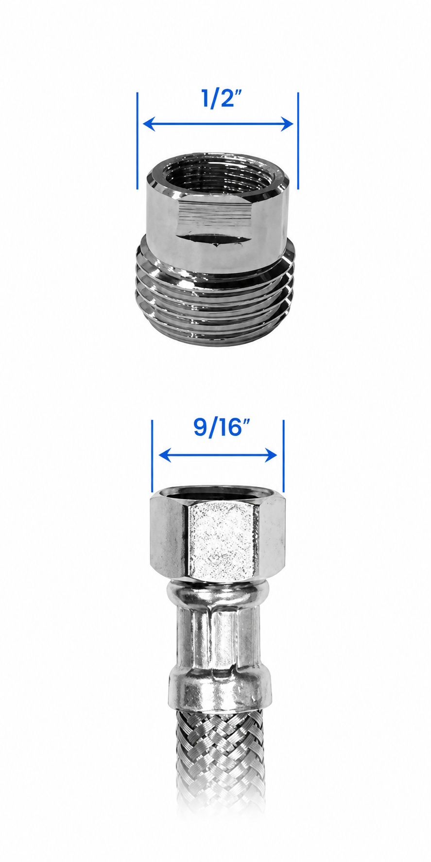 1/2" BSP Male to Female Adapter