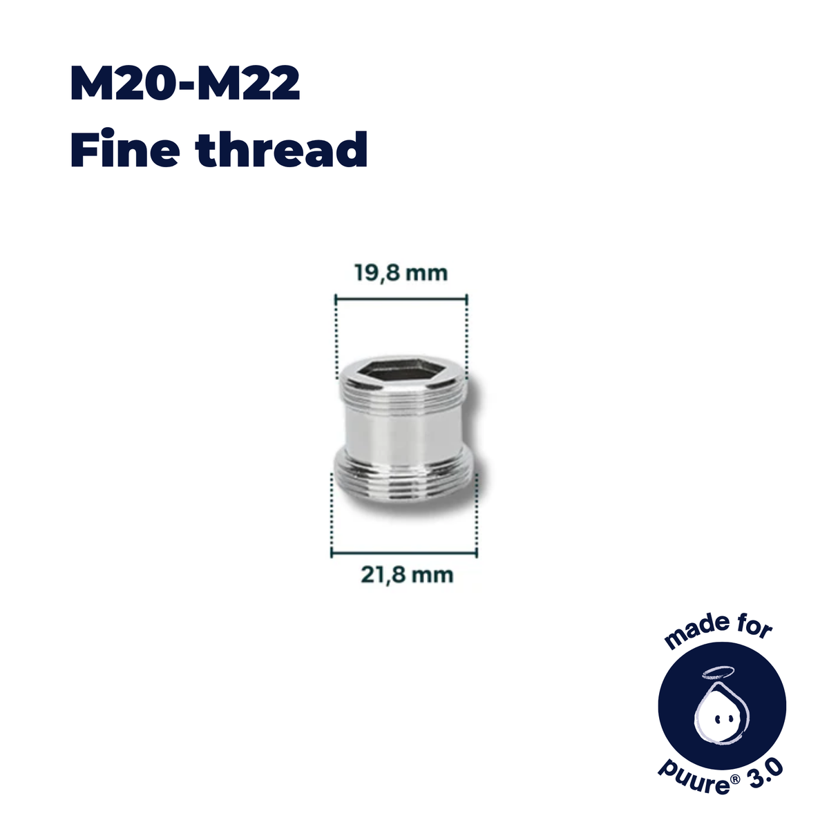 M20-M22-Fine thread Tap Adapter